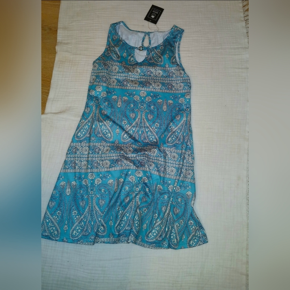 Chic ETCYY Blue Paisley Mini Dress